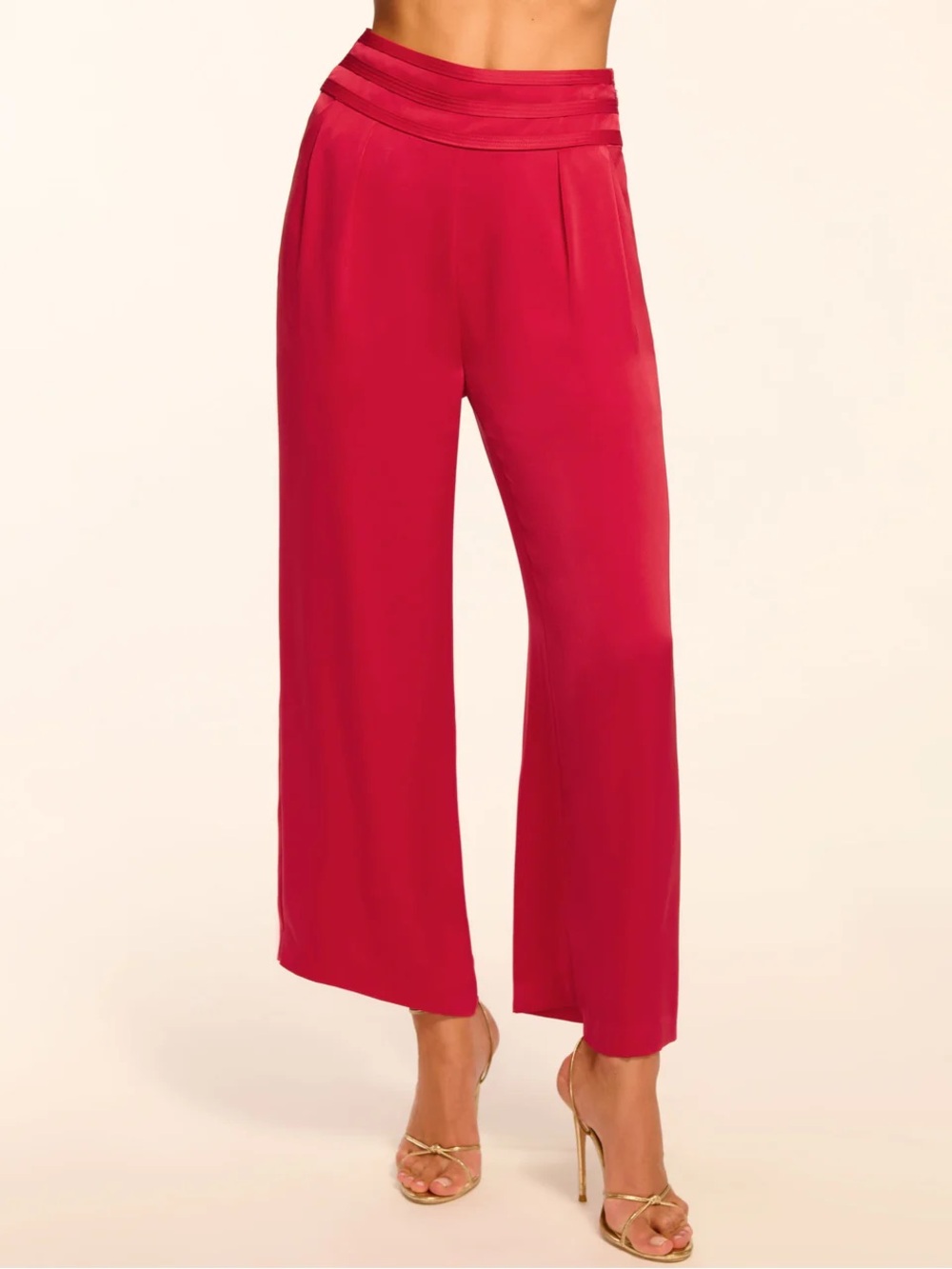 Ramy Brook Fuchsia Wide-Leg Satin Pants